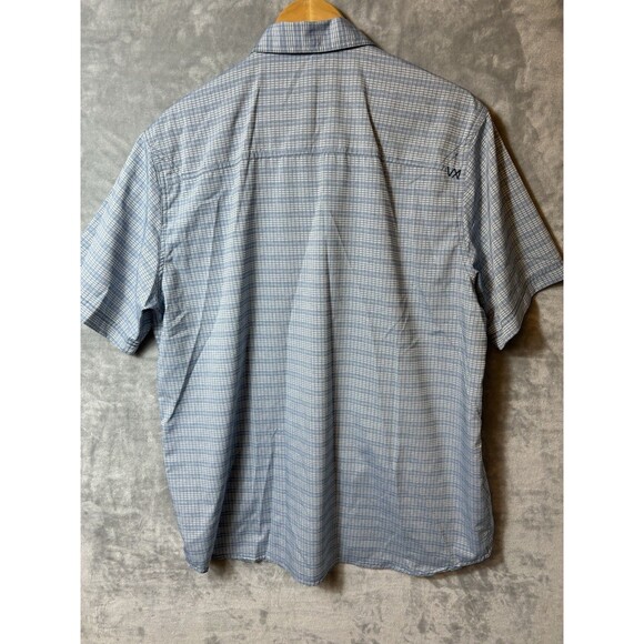 511 Tactical Mens Shirt Size L Blue Checked Short Sleeve Snap Front Outdoor - Picture 2 of 8